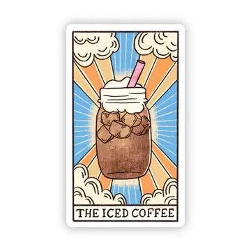 The Iced Coffee Tarot Card Vinyl Sticker image 0