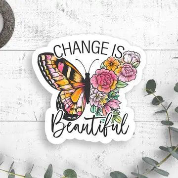 Change Is Beautiful Vinyl Sticker image 0