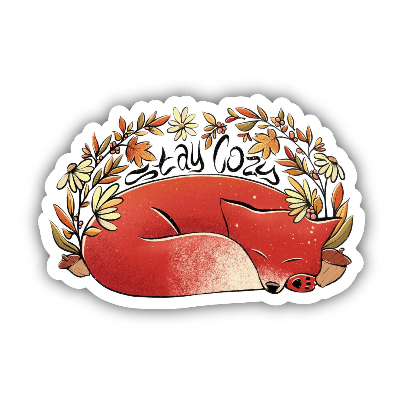 Stay Cozy Fox Vinyl Sticker image 0