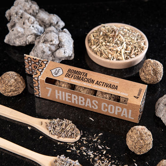 Incense Box x4 Small Bomb Defumation - 7 Herbs + Copal image 0